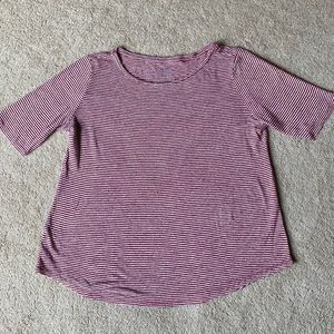 LOFT red/white striped linen shirt